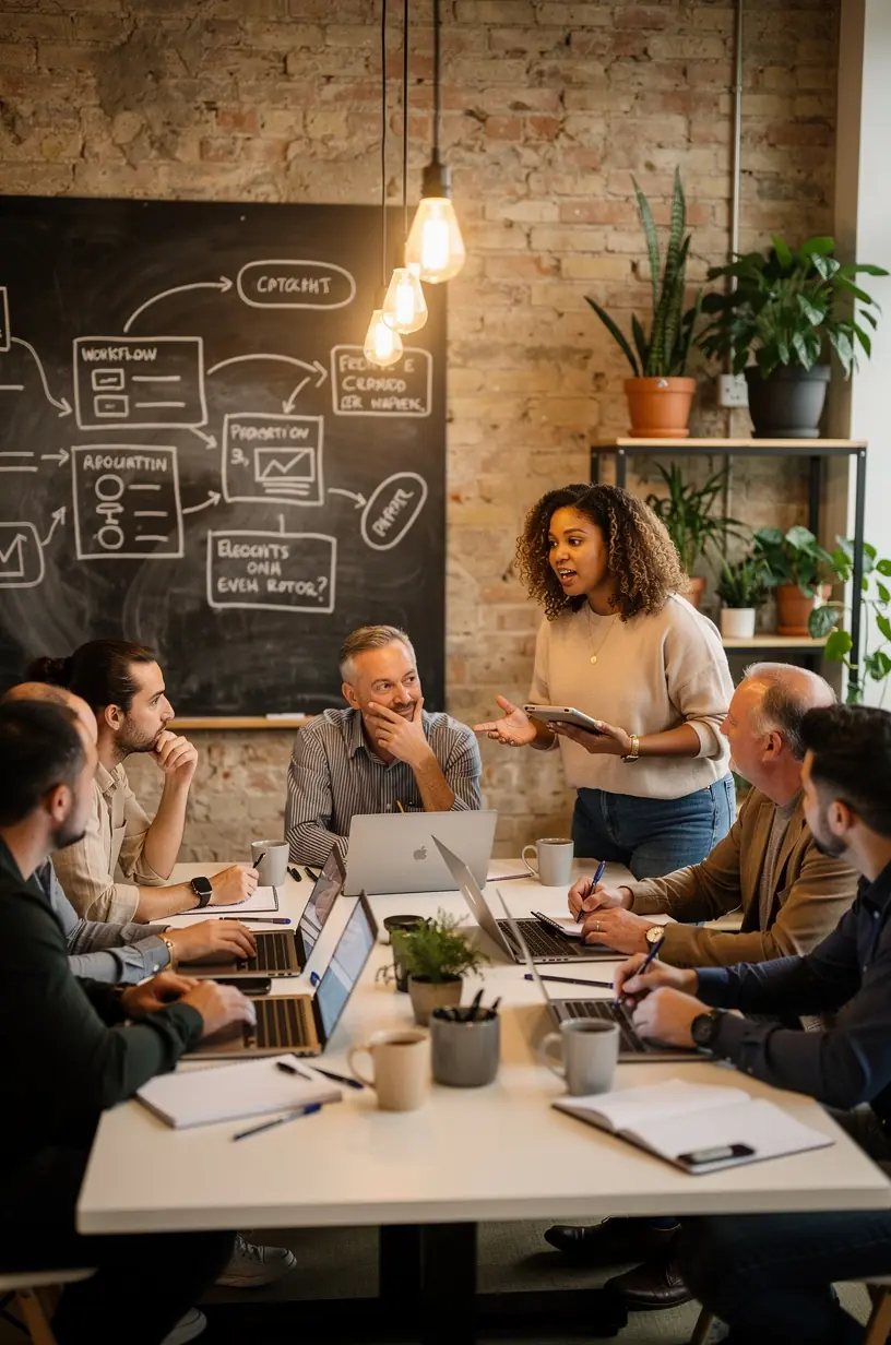 Diagram comparing complex versus minimal digital workflows for better user experience.