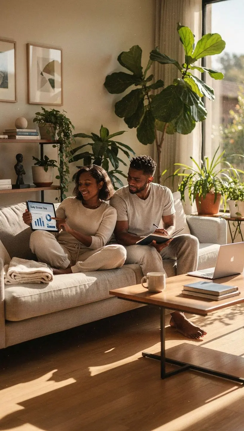 Screenshot mockup of a blog post detailing practical tips for adopting digital minimalism strategies.