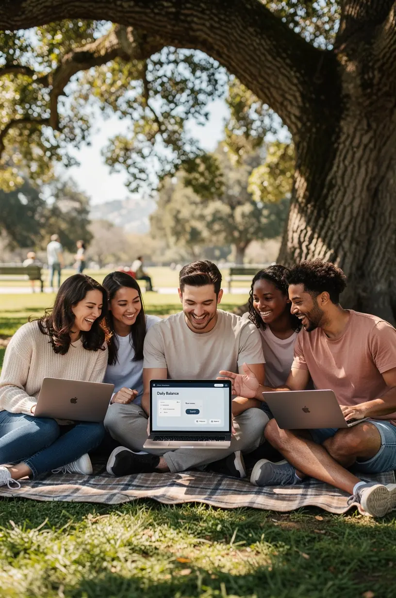 User interacting with a clean, uncluttered mobile interface designed for enhanced usability.